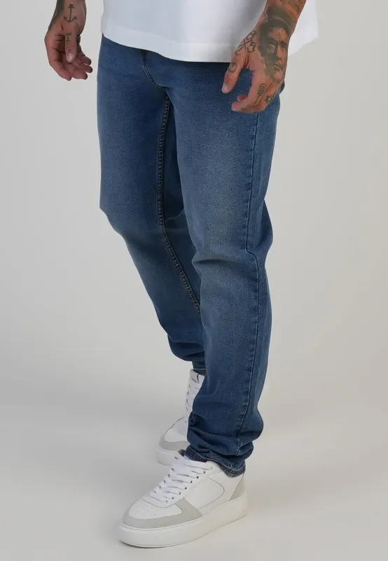 Washed Mid Blue Slim Fit Jeans sold by Siksilk