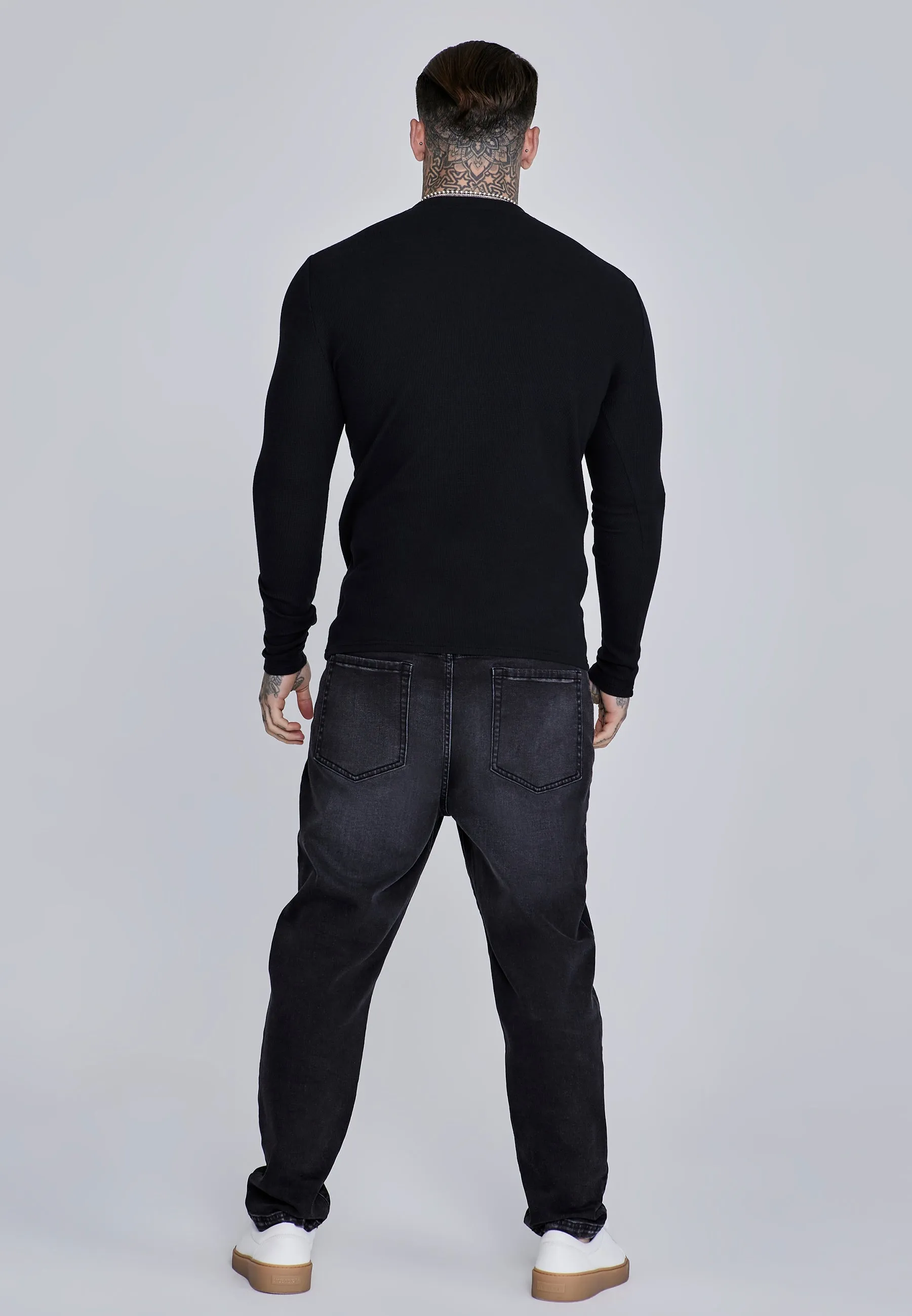 Black Henley T-Shirt sold by Siksilk product image thumbnail 5