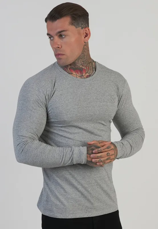 Grey LS Marl T-Shirt sold by Siksilk