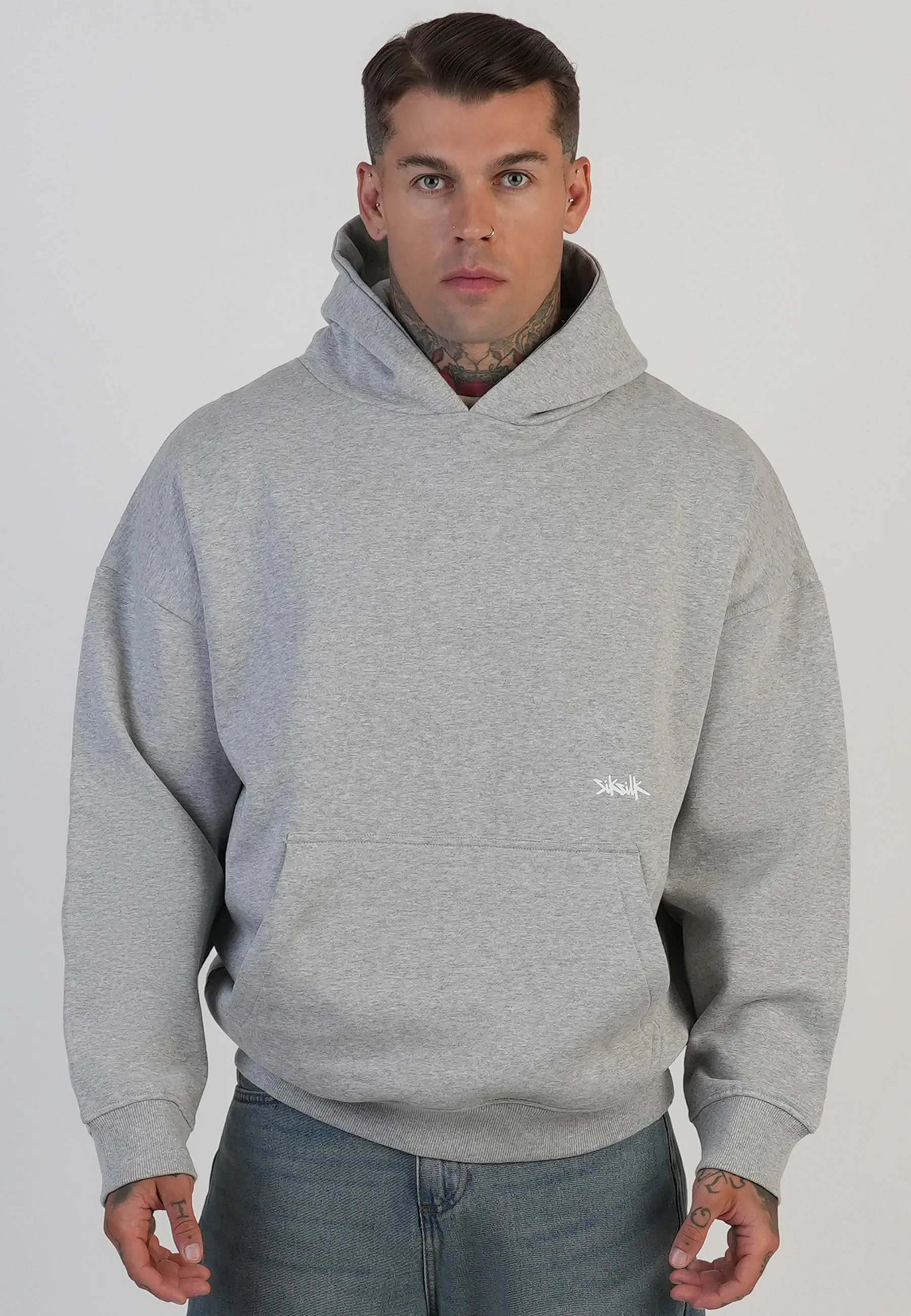 Grey Marl Graphic Hoodie sold by Siksilk