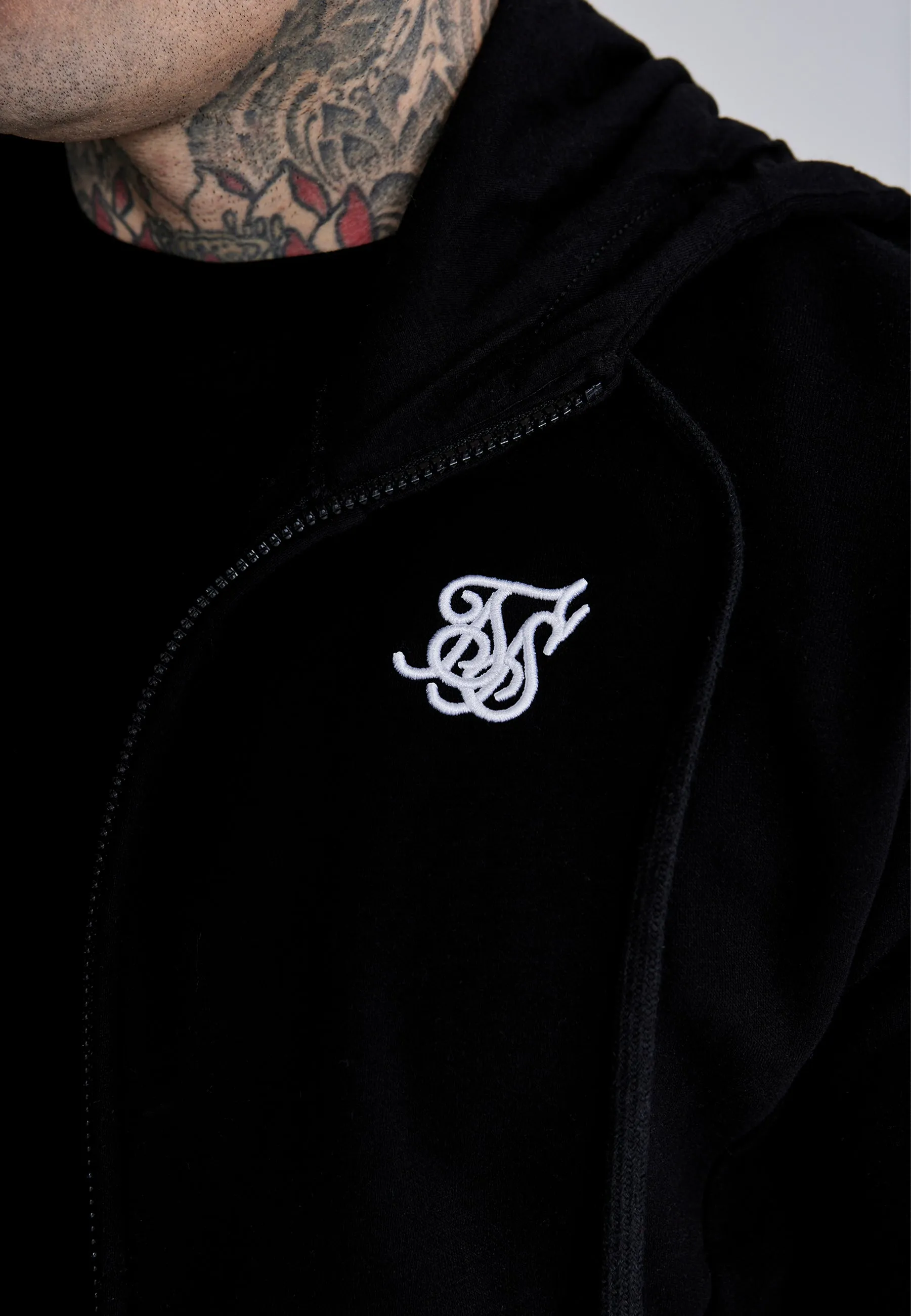 Black Essentials Full Zip Hoodie sold by Siksilk product image thumbnail 2