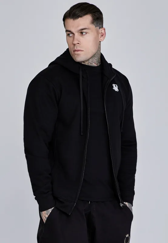 Black Essentials Full Zip Hoodie sold by Siksilk