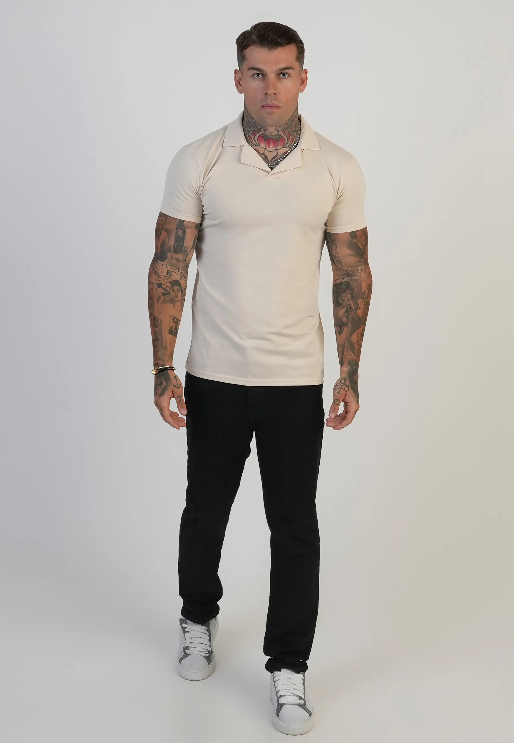 Ecru Revere Polo sold by Siksilk product image thumbnail 3