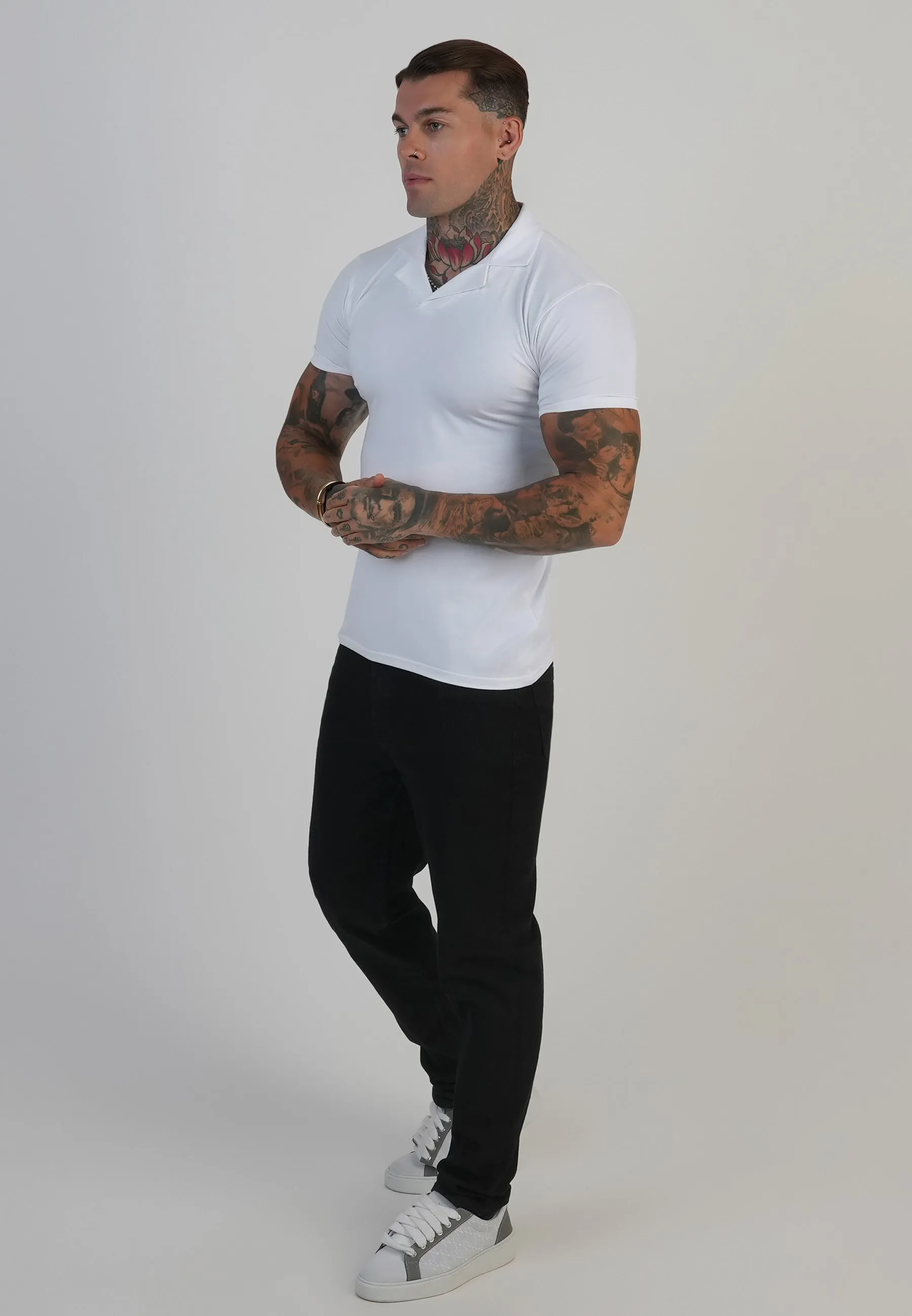 White Revere Polo sold by Siksilk product image thumbnail 4