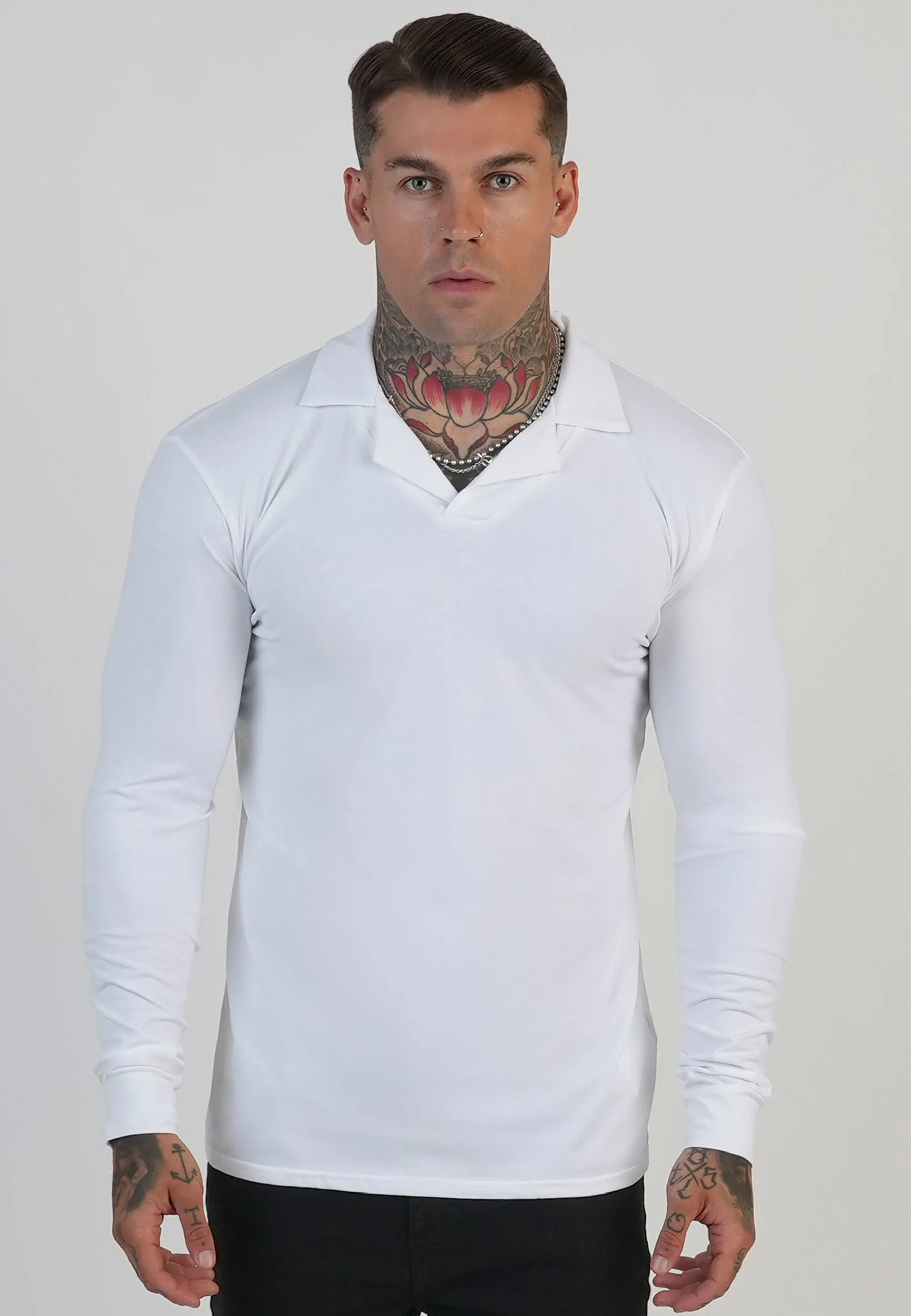 White LS Revere Polo sold by Siksilk