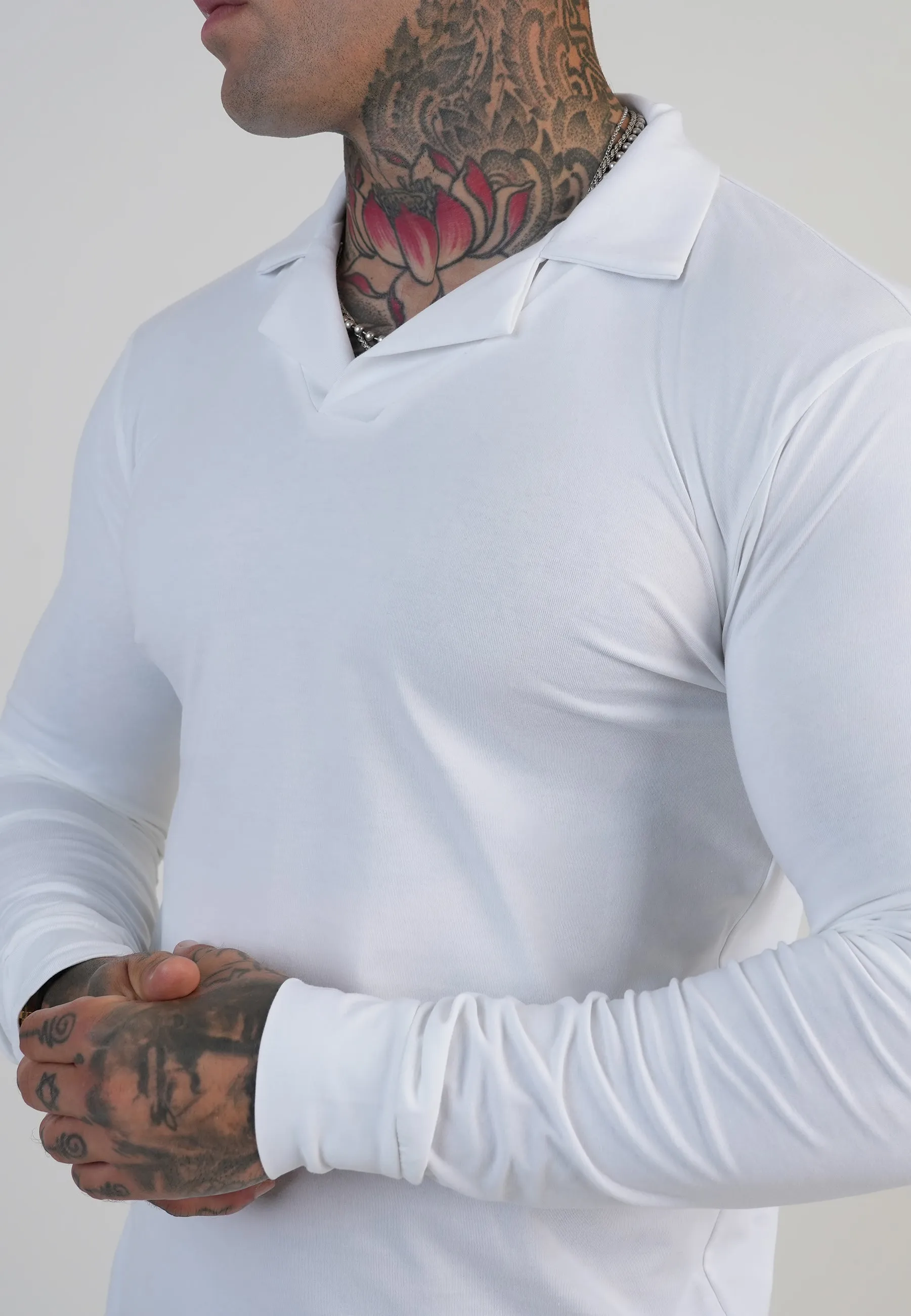 White LS Revere Polo sold by Siksilk product image thumbnail 2