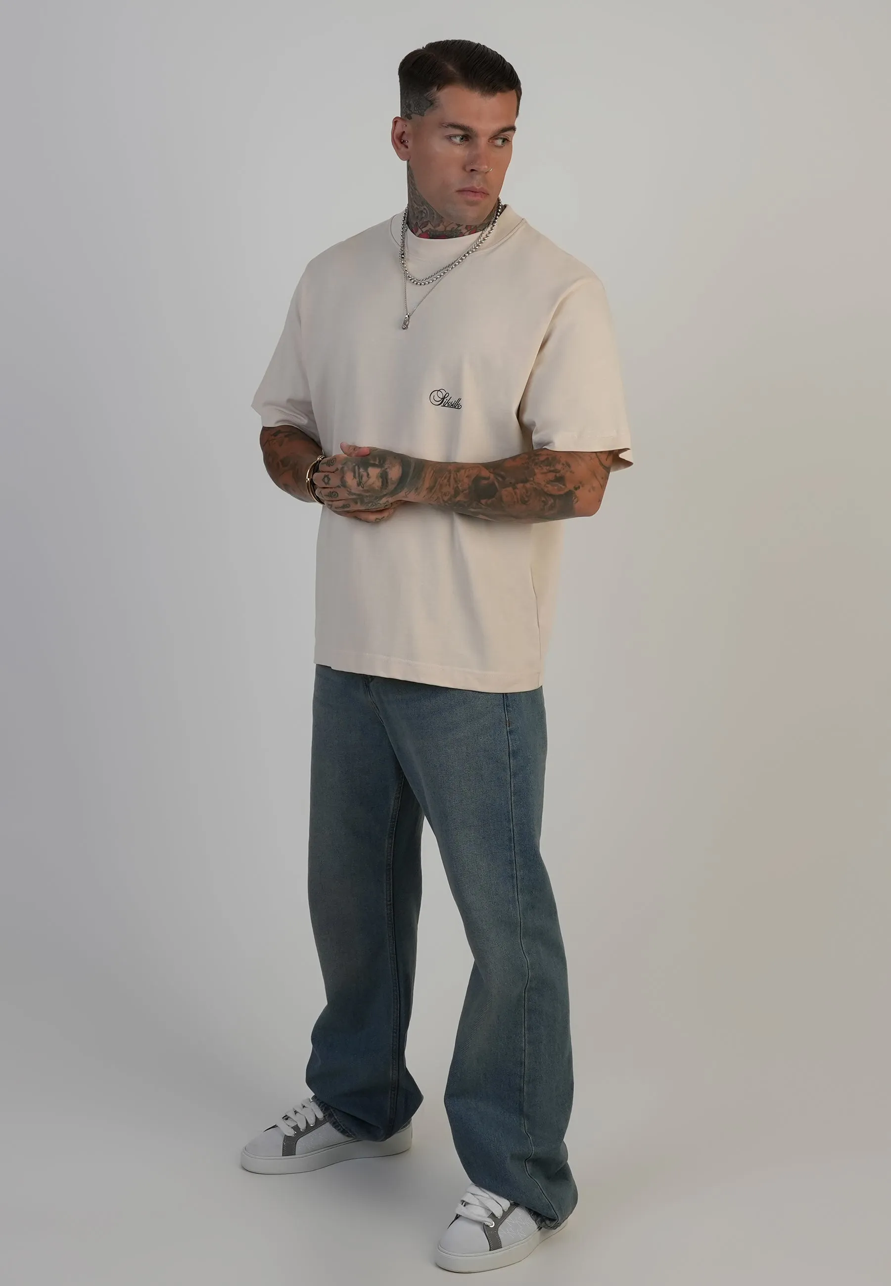 Ecru Oversized T-Shirt sold by Siksilk product image thumbnail 4