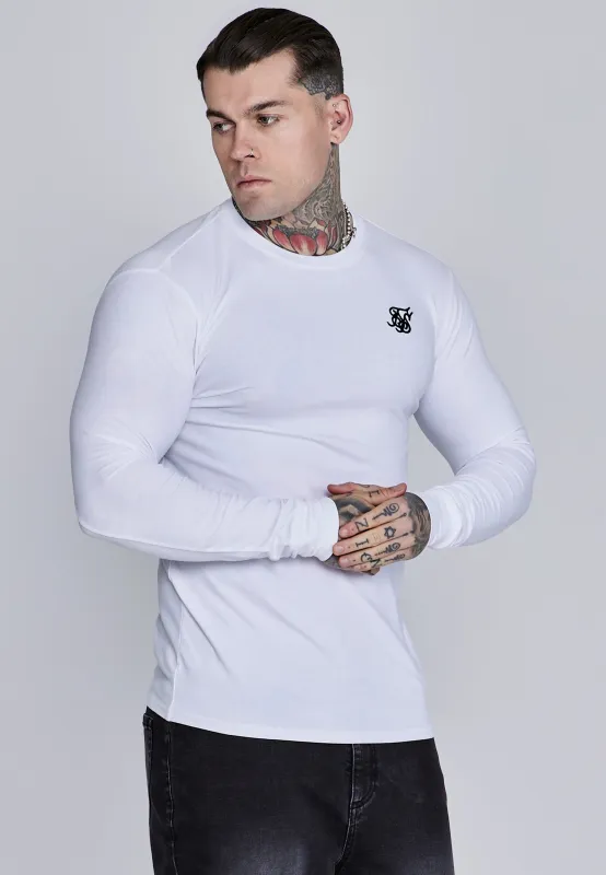 White Essentials LS T-Shirt sold by Siksilk