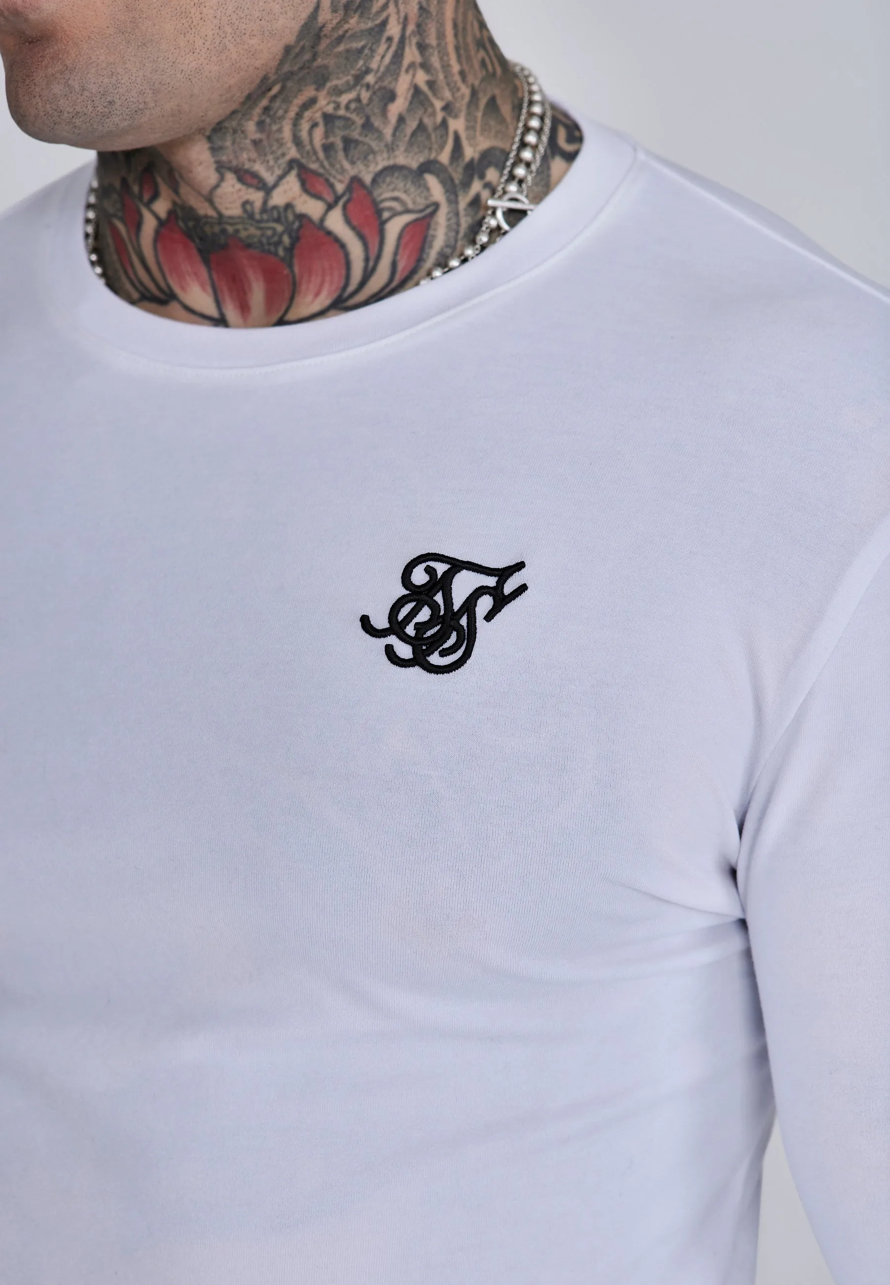 White Essentials LS T-Shirt sold by Siksilk product image thumbnail 2