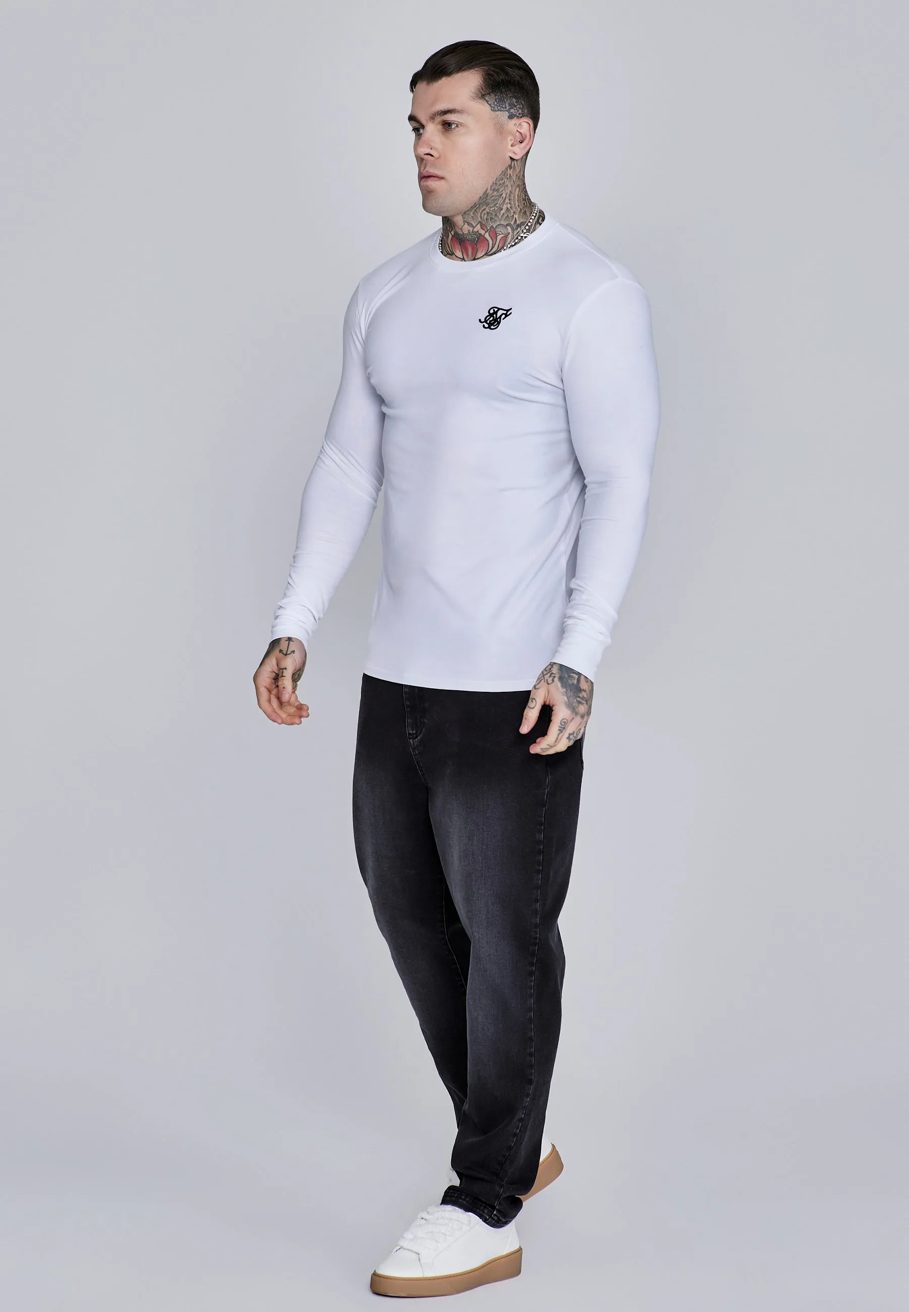 White Essentials LS T-Shirt sold by Siksilk product image thumbnail 4