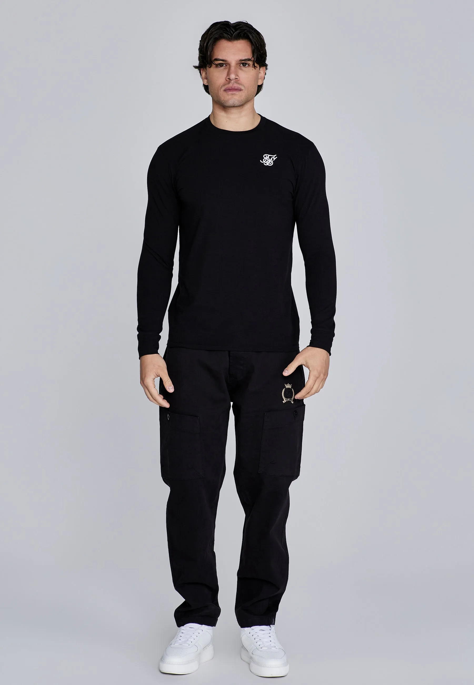 Black Essentials LS T-Shirt sold by Siksilk product image thumbnail 3