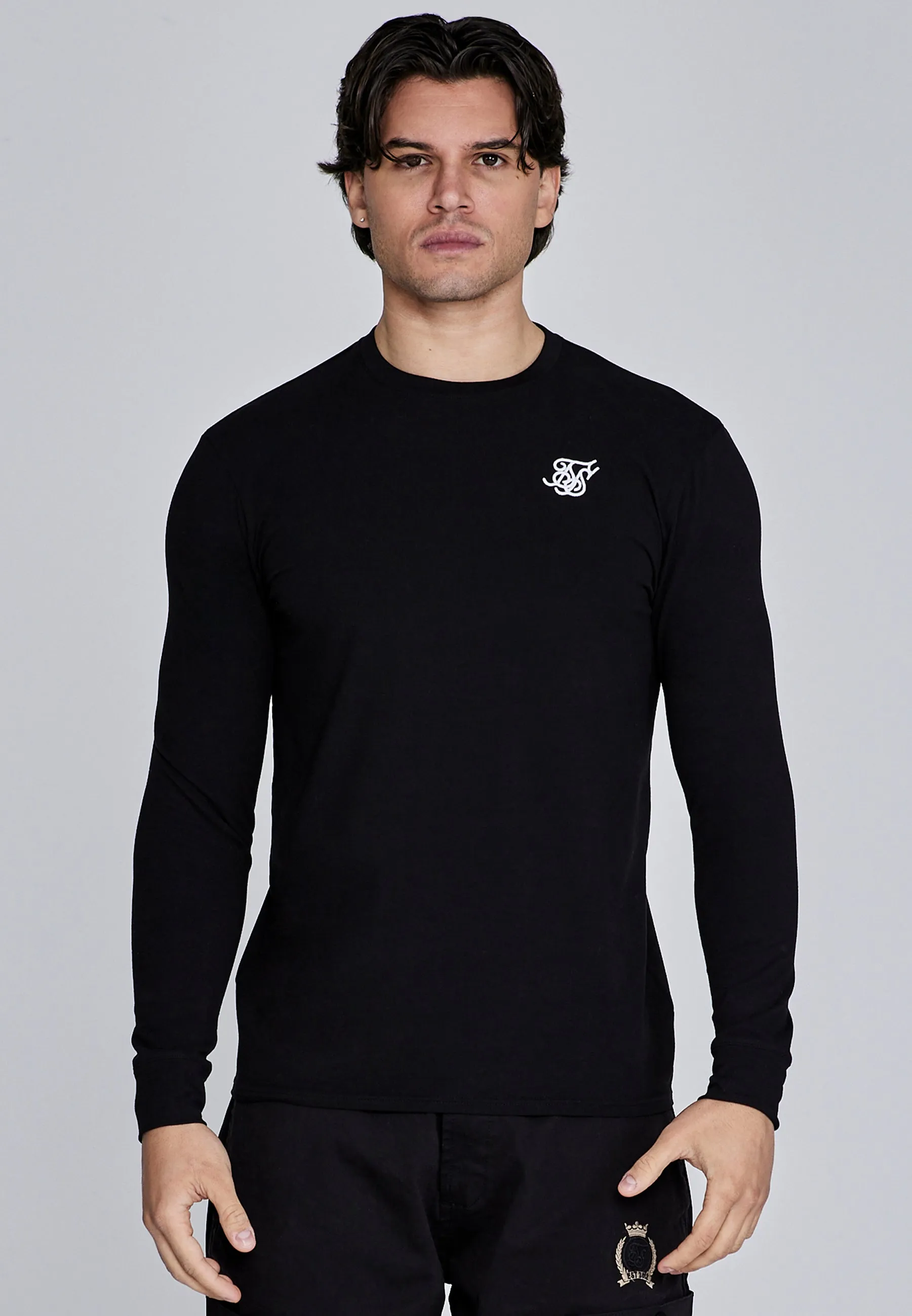 Black Essentials LS T-Shirt sold by Siksilk