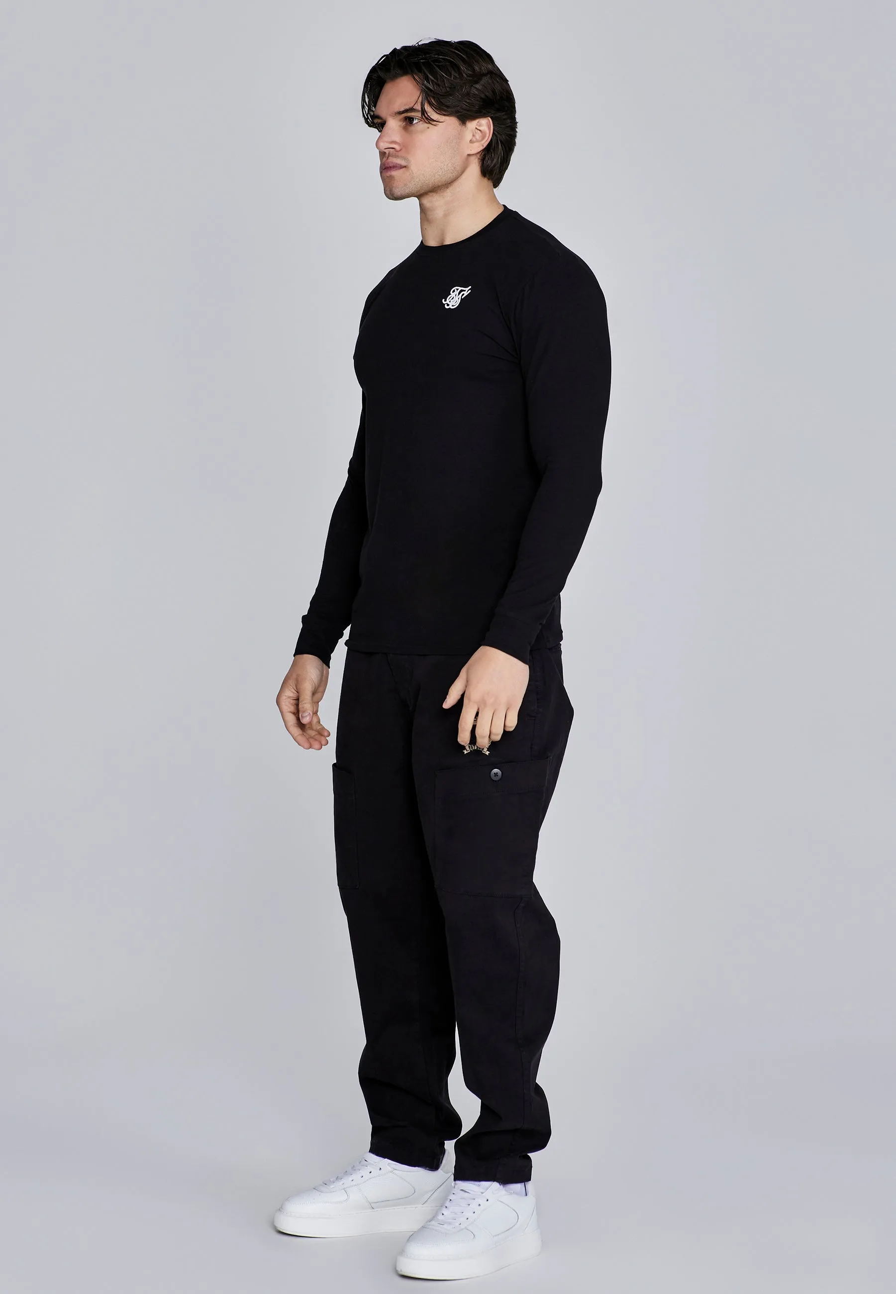 Black Essentials LS T-Shirt sold by Siksilk product image thumbnail 4