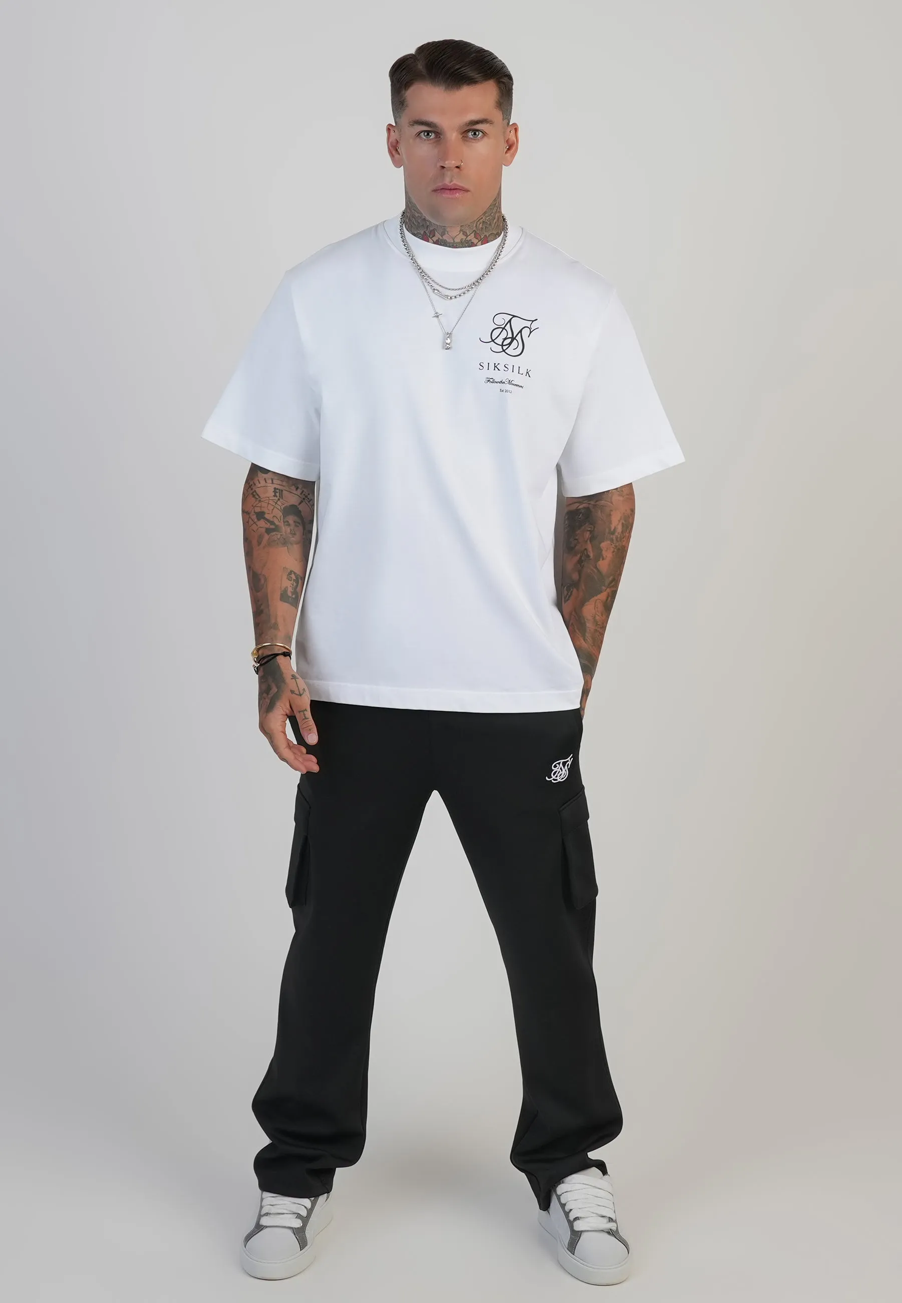 White Logo T-Shirt sold by Siksilk product image thumbnail 3