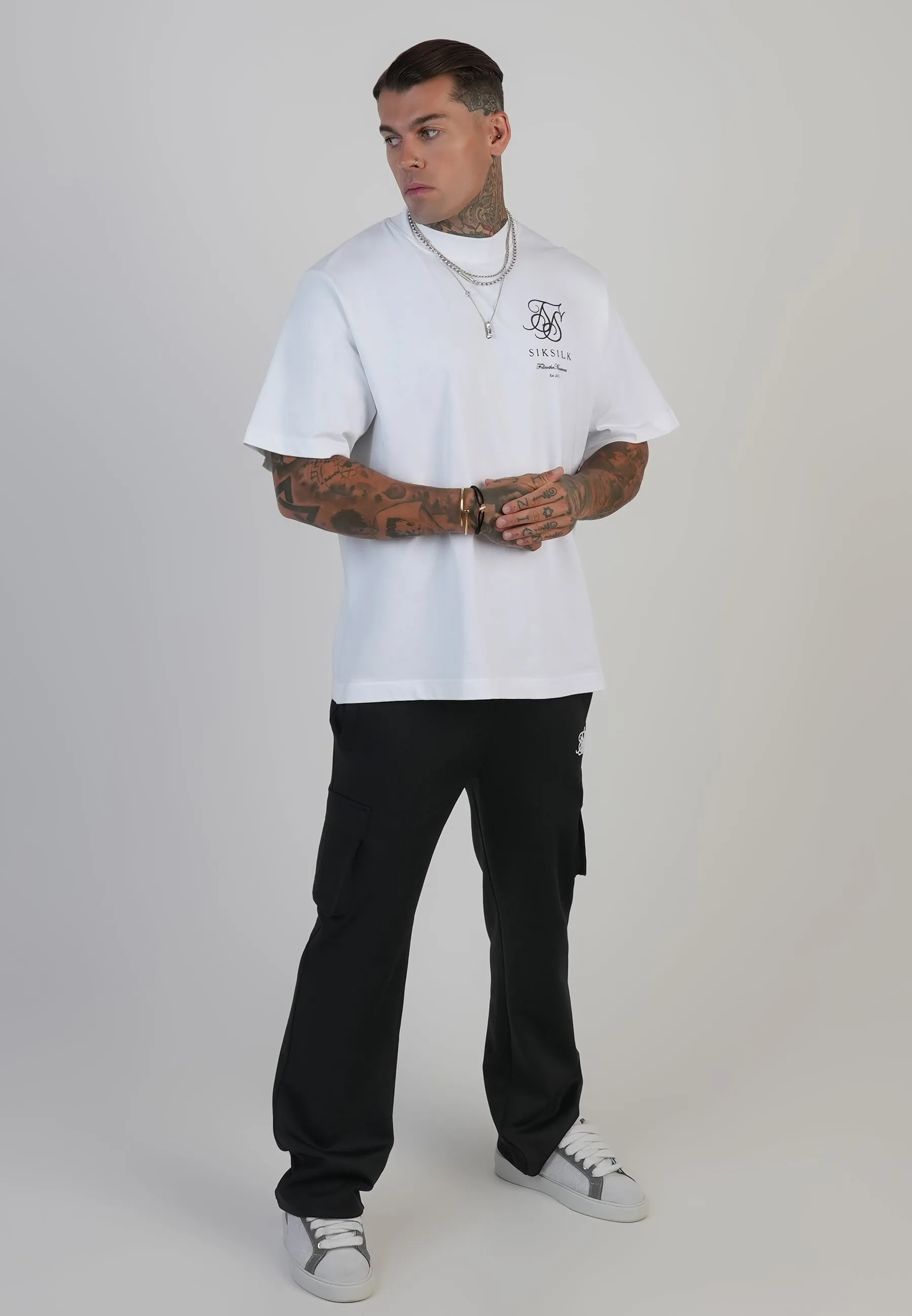 White Logo T-Shirt sold by Siksilk product image thumbnail 4