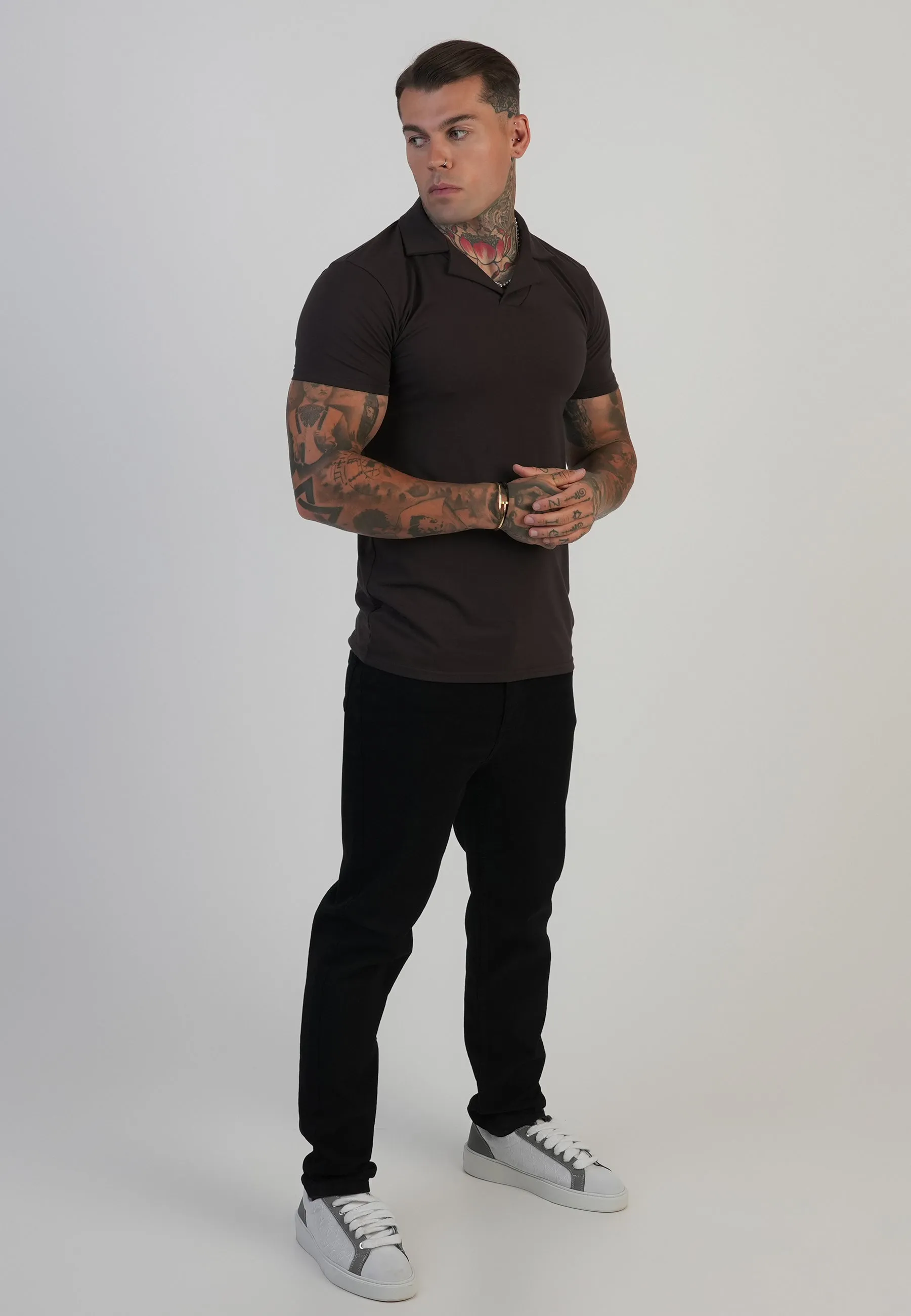 Brown Revere Polo sold by Siksilk product image thumbnail 4