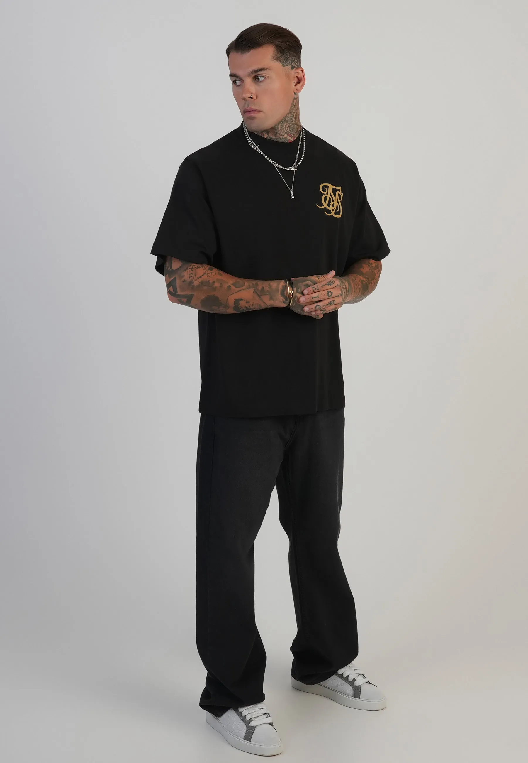 Black Logo T-Shirt sold by Siksilk product image thumbnail 4