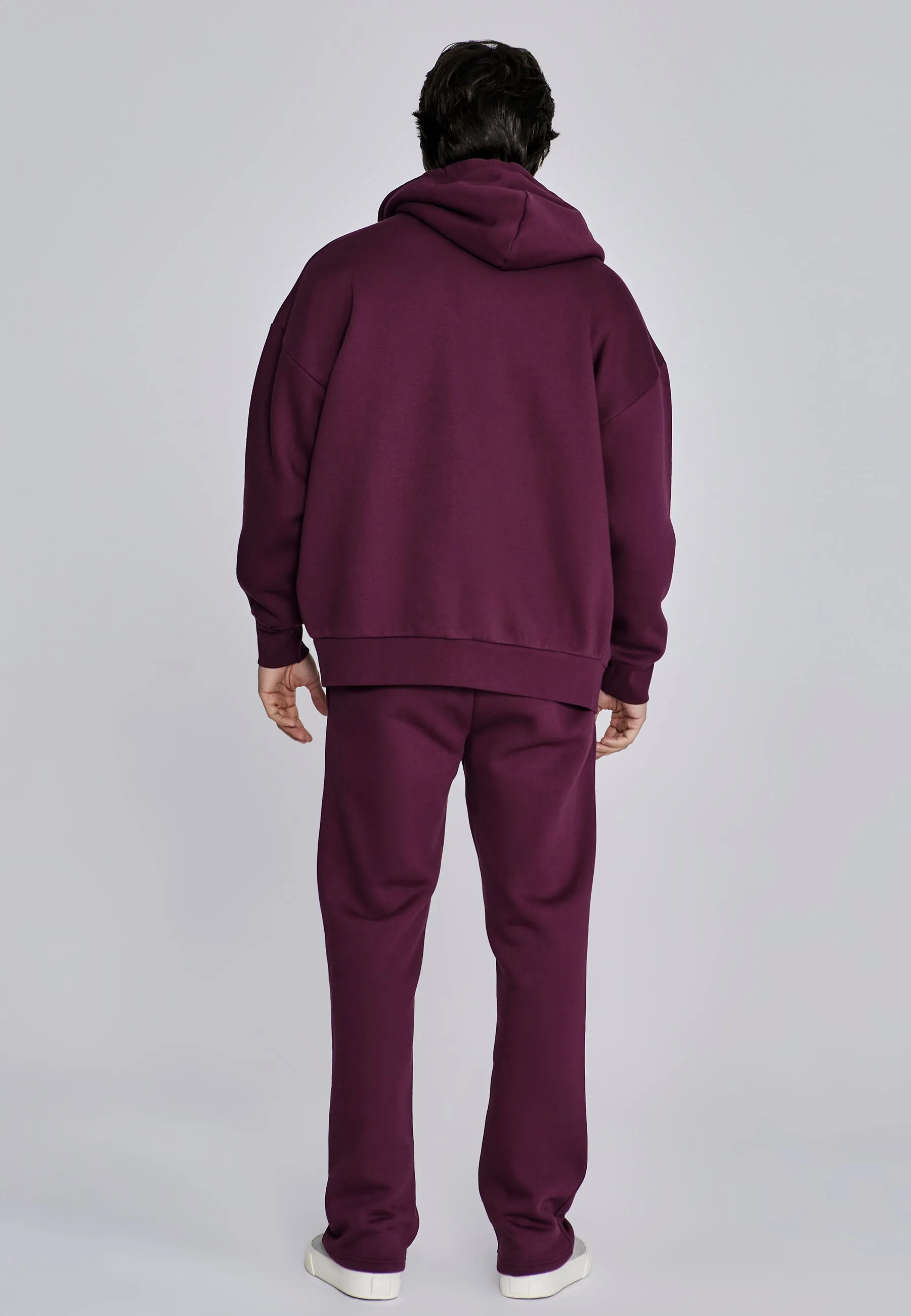 Burgundy Essentials Full Zip Hoodie sold by Siksilk product image thumbnail 5