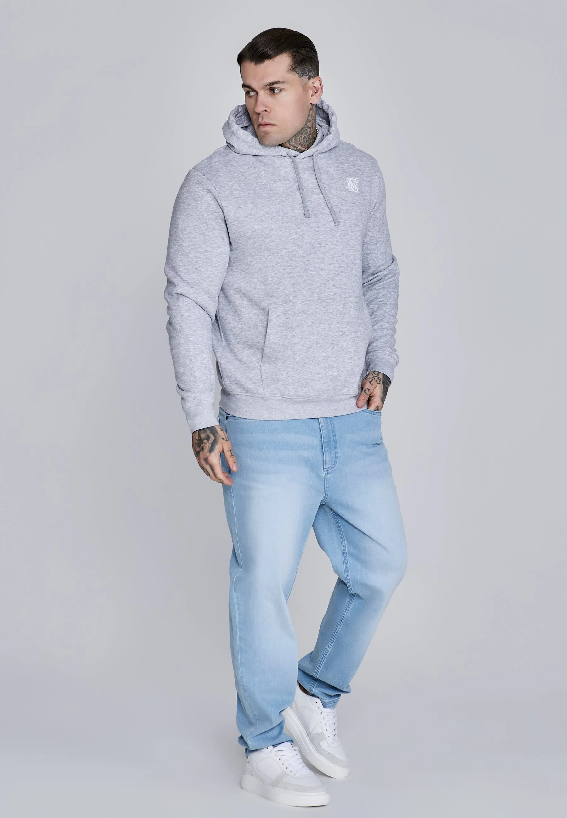 Grey Marl Essentials Hoodie sold by Siksilk product image thumbnail 4
