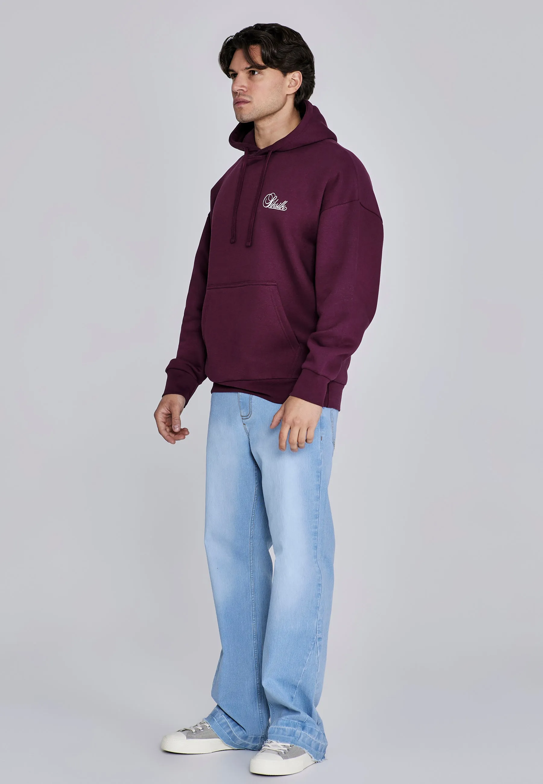 Burgundy Essentials Hoodie sold by Siksilk product image thumbnail 4
