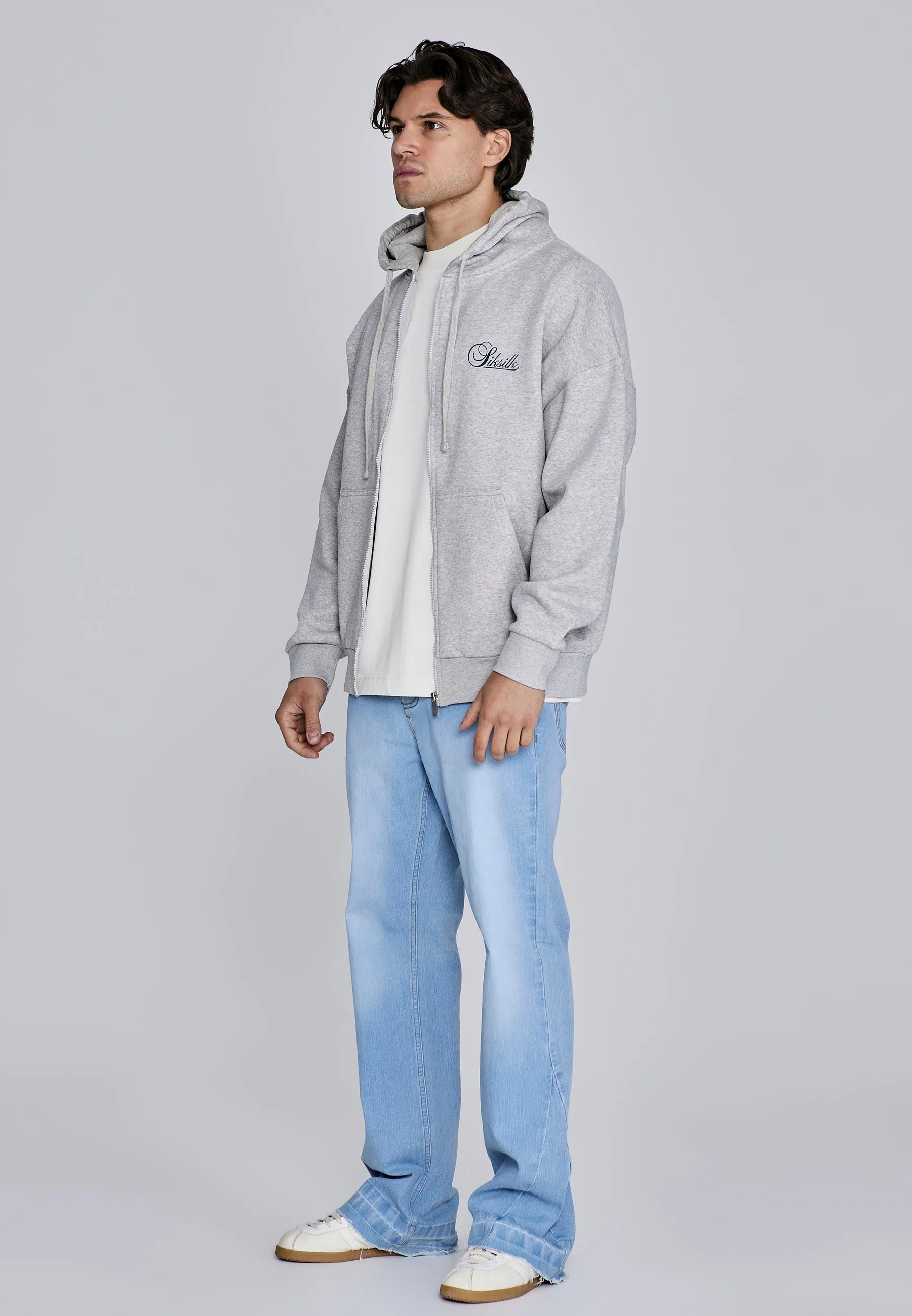Grey Marl Essentials Full Zip Hoodie sold by Siksilk product image thumbnail 4