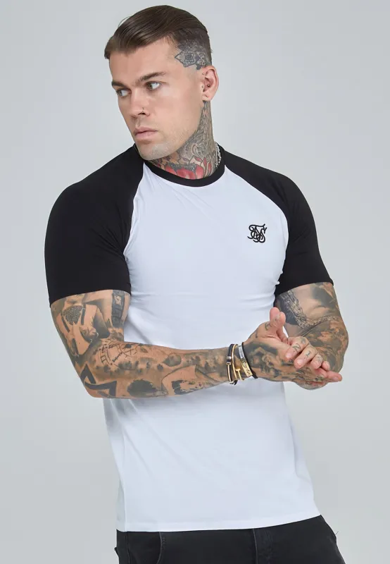 White and Black Raglan T-Shirt sold by Siksilk