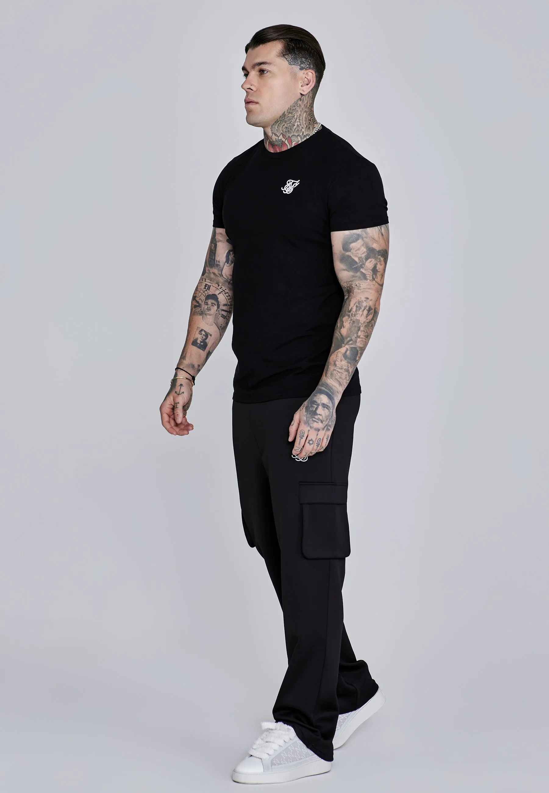 Black Essentials T-Shirt sold by Siksilk product image thumbnail 4