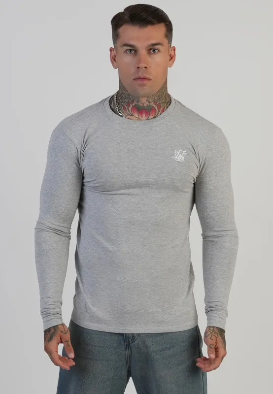 Grey Marl Essentials LS T-Shirt sold by Siksilk