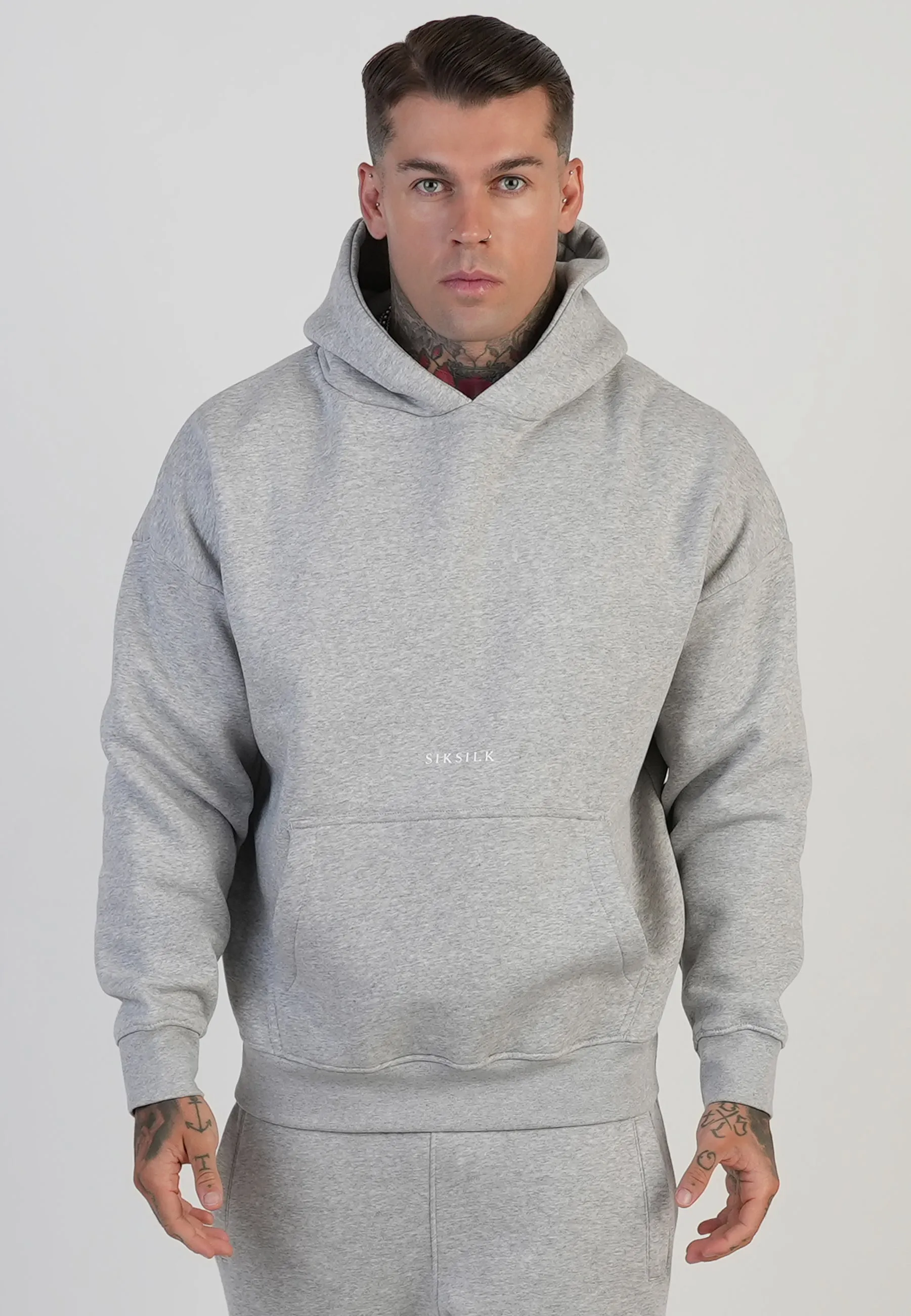 Grey Marl Graphic Hoodie sold by Siksilk
