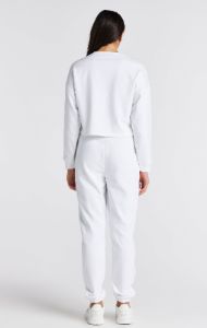 Girls White Varsity Logo Relaxed Jogger sold by Siksilk