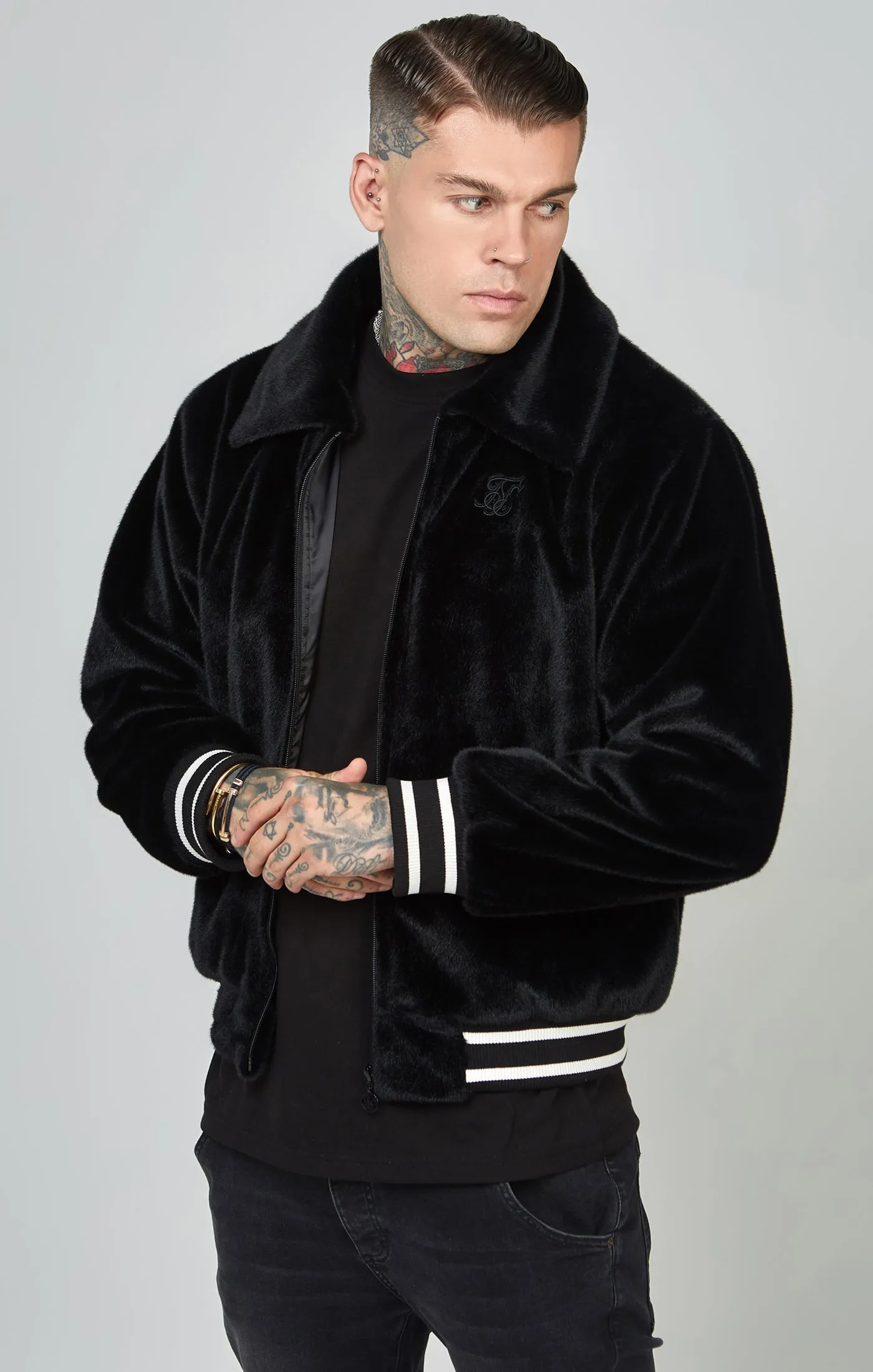 Faux Fur Bomber Jacket sold by Siksilk product image thumbnail 4