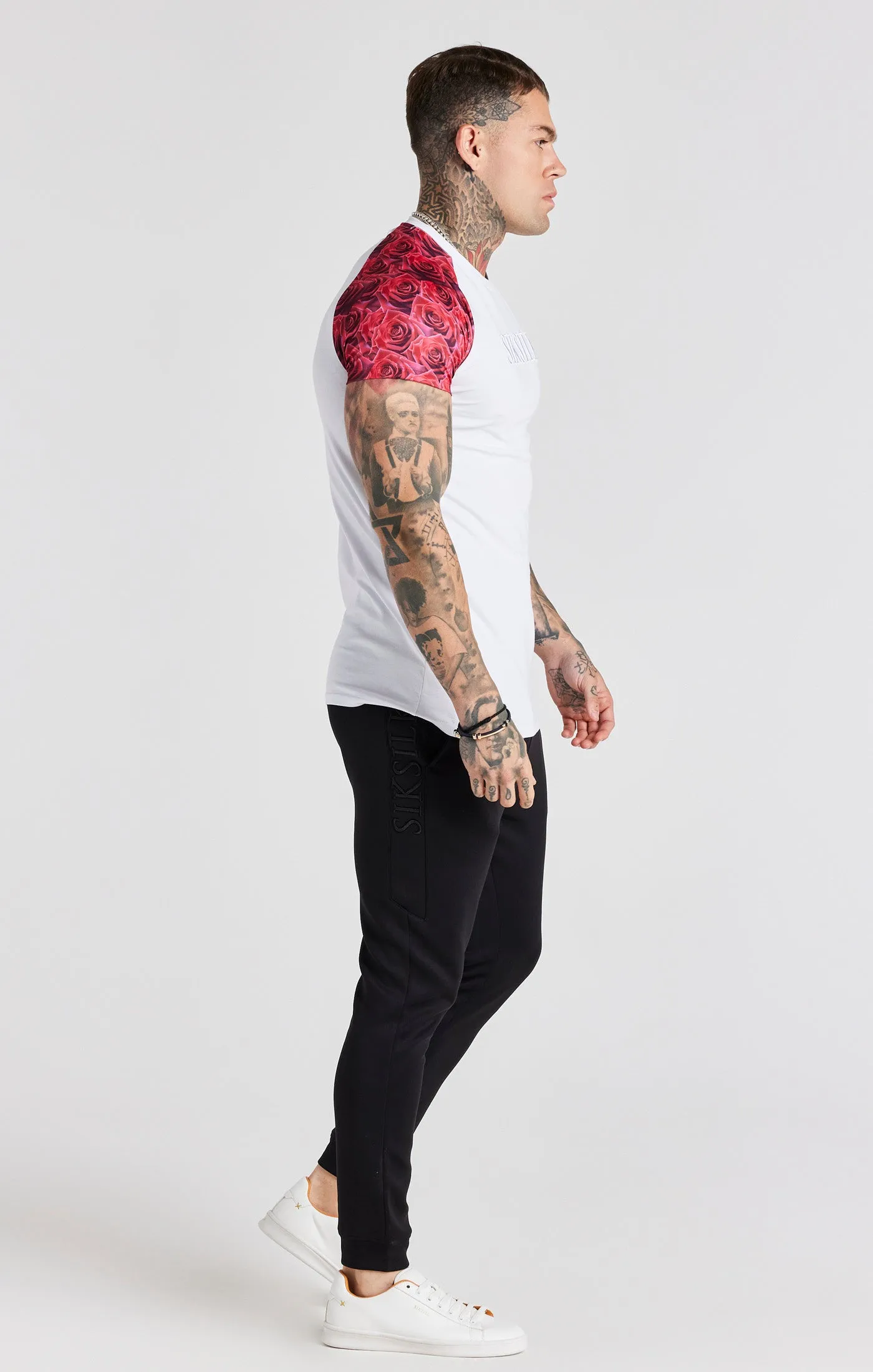 White Raglan T Shirt sold by Siksilk product image thumbnail 5