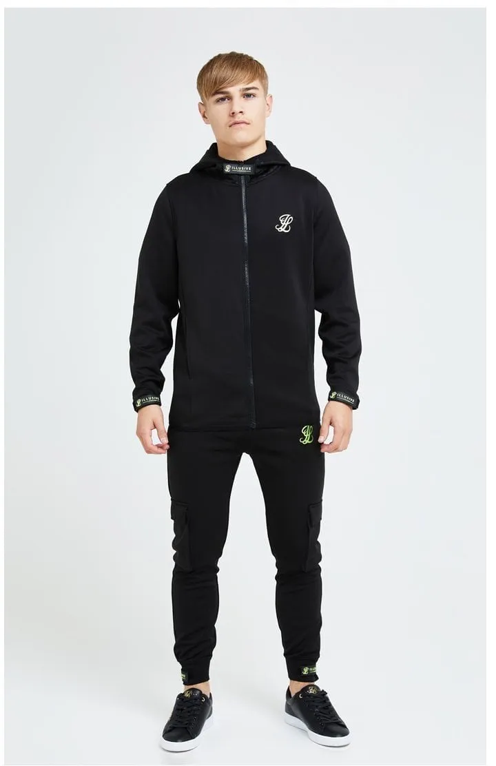 Illusive London Element Agility Zip Through Hoodie - Black & Green sold by Siksilk product image thumbnail 5