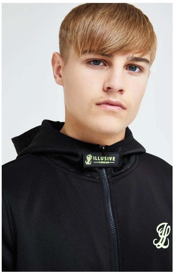 Illusive London Element Agility Zip Through Hoodie - Black & Green sold by Siksilk product image thumbnail 2