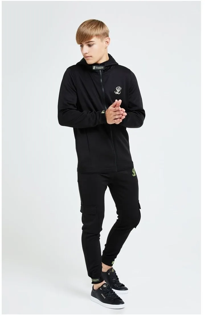 Illusive London Element Agility Zip Through Hoodie - Black & Green sold by Siksilk product image thumbnail 3