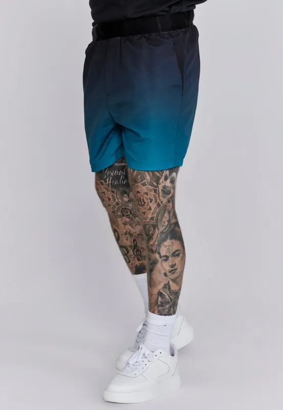 Black Teal Fade Swim Shorts sold by Siksilk