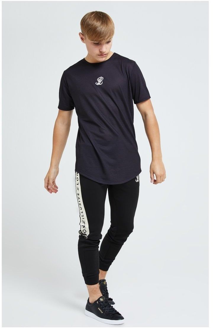 Illusive London Erupt Joggers - Black & Cream sold by Siksilk product image thumbnail 3