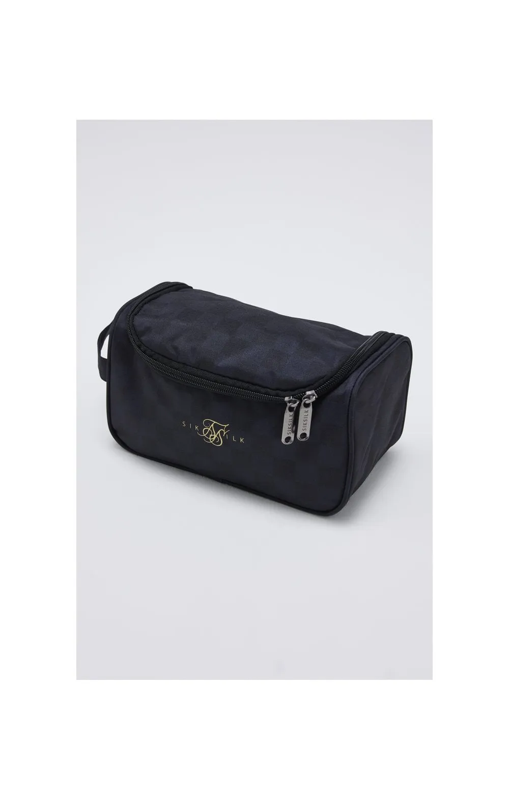 SikSilk Elite Checkered Wash Bag - Black sold by Siksilk