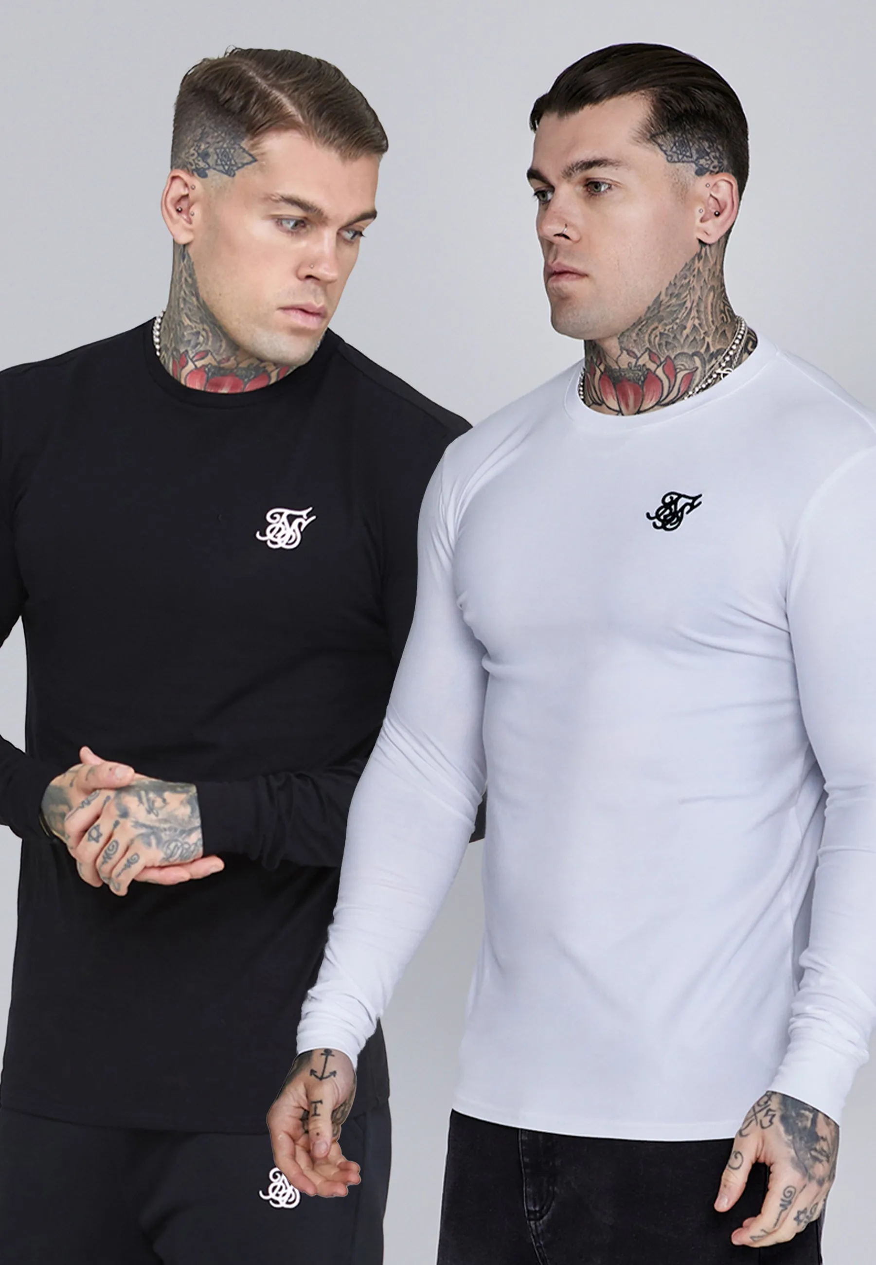 Black & White LS T-Shirt Bundle sold by Siksilk