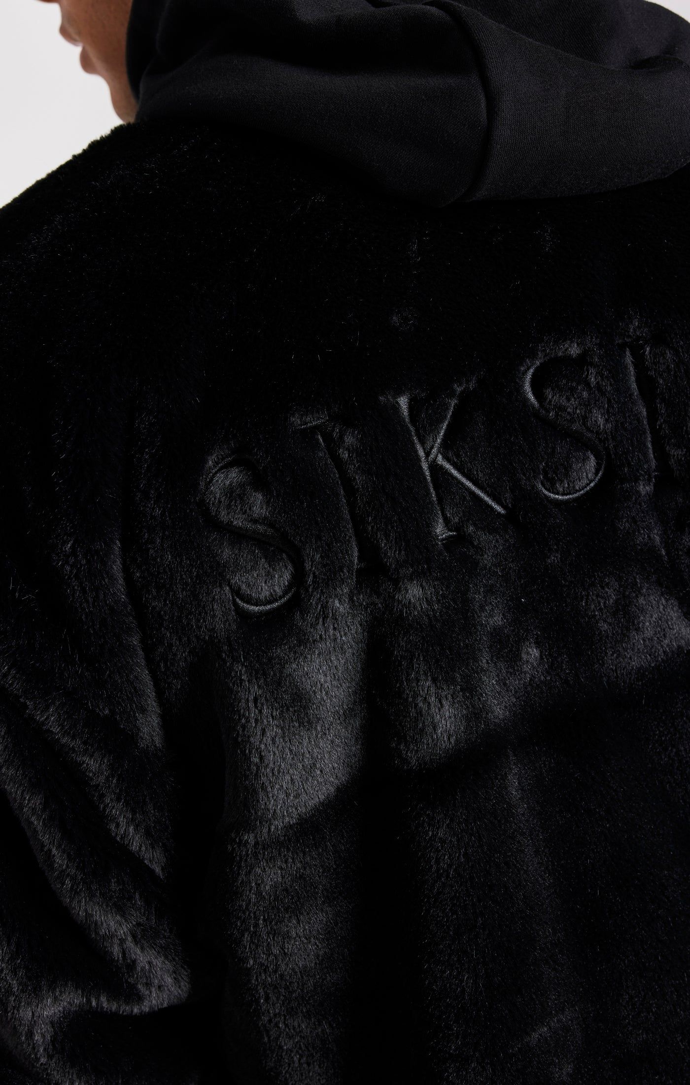 Black Faux Fur Bomber Jacket sold by Siksilk product image thumbnail 3