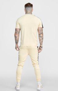 Beige Taped Cuffed Jogger sold by Siksilk