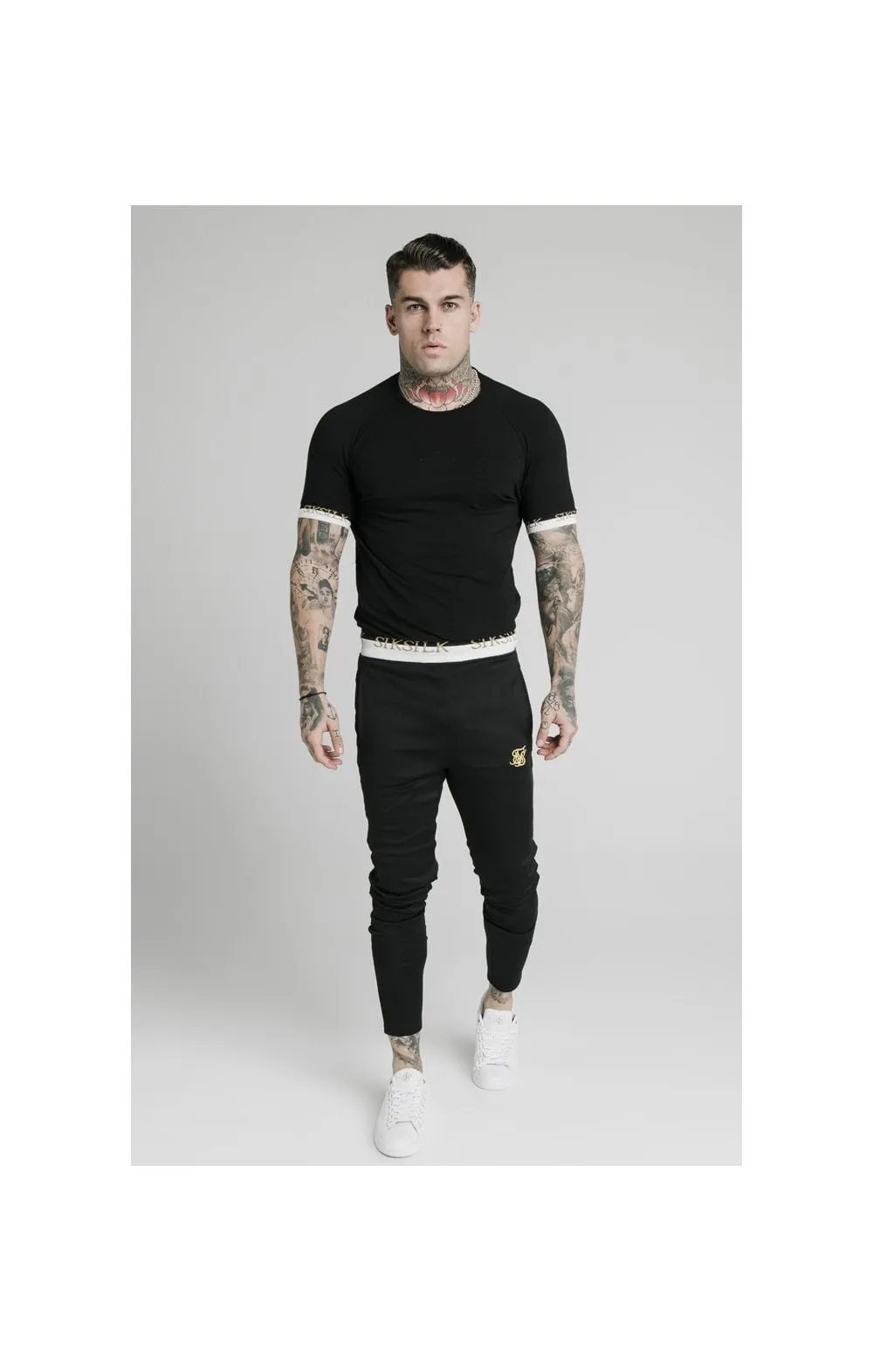 SikSilk S/S Deluxe Raglan Tech Tee - Black sold by Siksilk