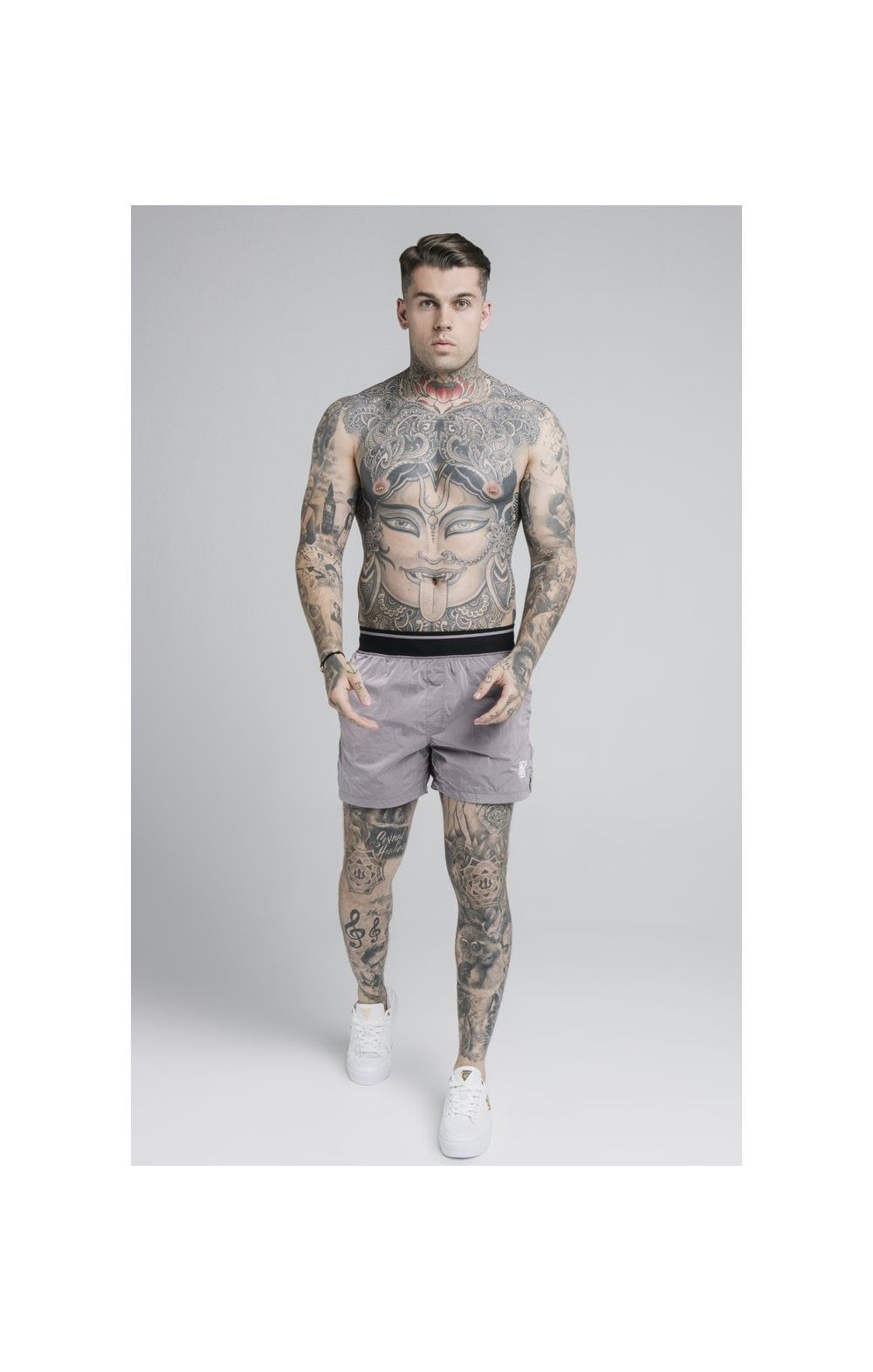 SikSilk Adapt Crushed Nylon Swim Shorts - Grey sold by Siksilk product image thumbnail 5