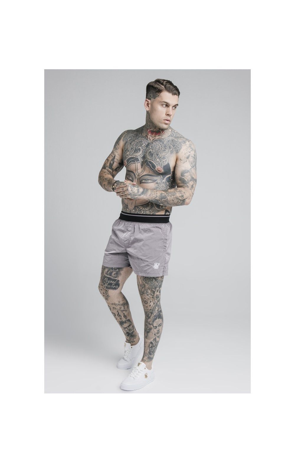 SikSilk Adapt Crushed Nylon Swim Shorts - Grey sold by Siksilk product image thumbnail 6
