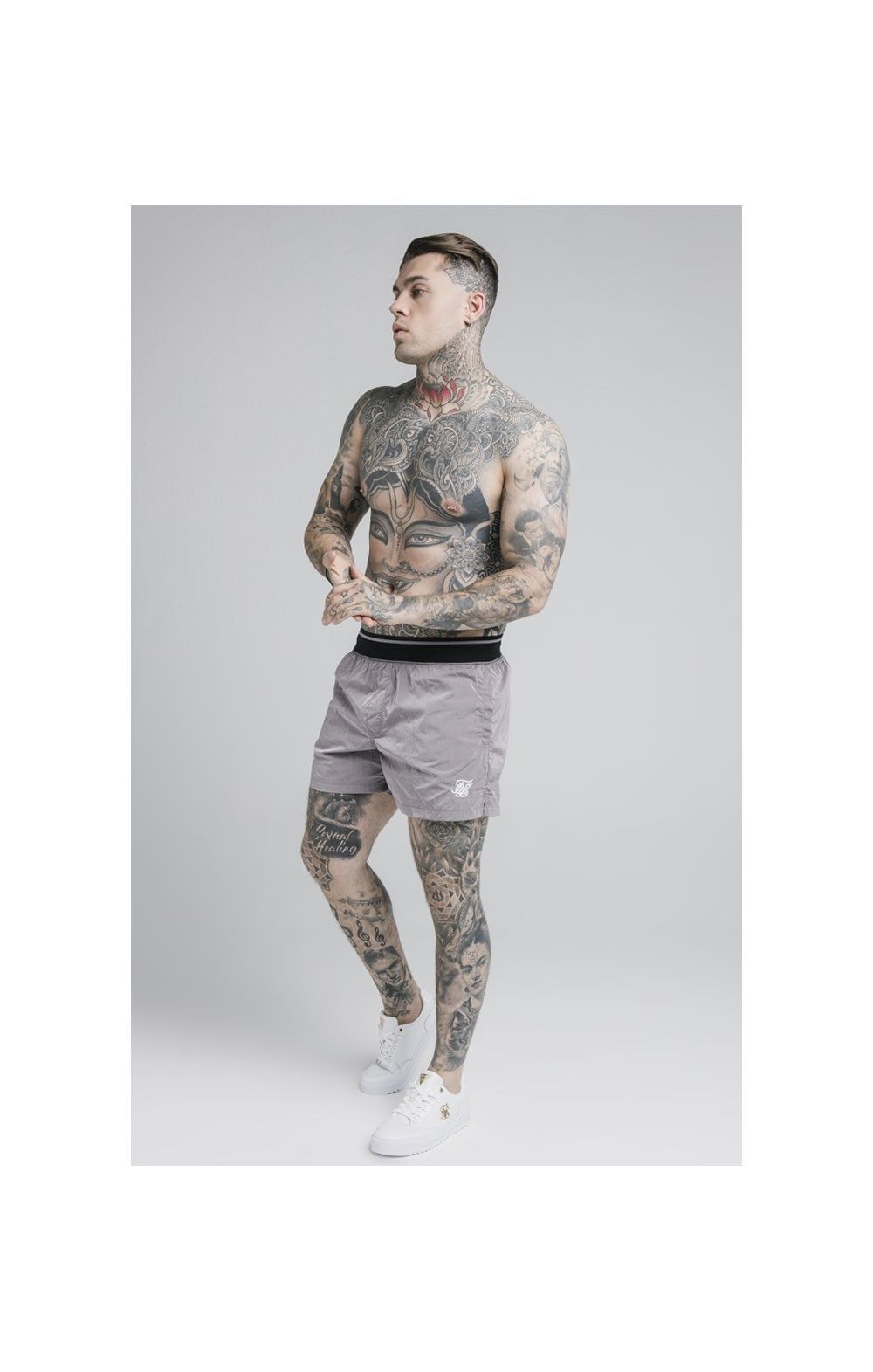 SikSilk Adapt Crushed Nylon Swim Shorts - Grey sold by Siksilk product image thumbnail 3