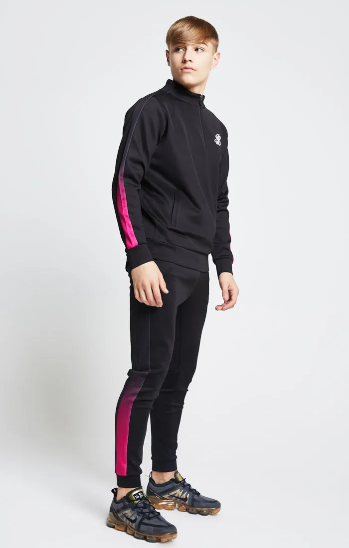 Illusive London Fade Panel 1/4 Zip Hoodie - Black & Pink sold by Siksilk product image thumbnail 4