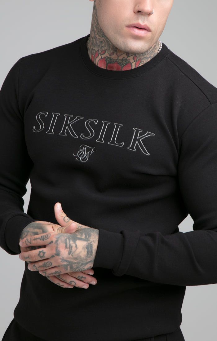 SikSilk Crew Neck Sweater - Black sold by Siksilk product image thumbnail 4