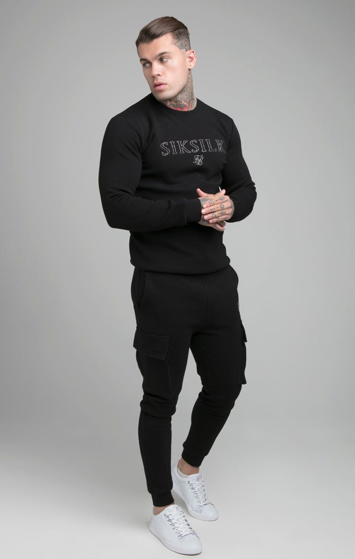SikSilk Crew Neck Sweater - Black sold by Siksilk product image thumbnail 5