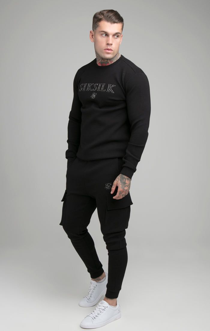 SikSilk Crew Neck Sweater - Black sold by Siksilk product image thumbnail 2