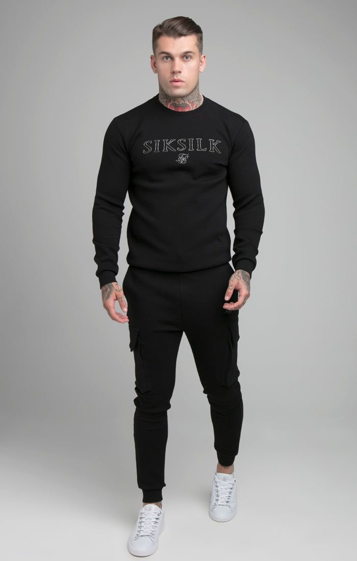 SikSilk Crew Neck Sweater - Black sold by Siksilk product image thumbnail 3